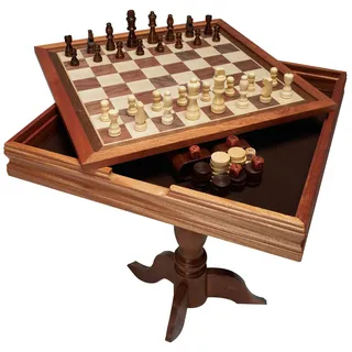 VEVOR Schachspiel aus Holz, 650 x 650 x 675 mm Schachspielset, Desktop Schachbrettspiele mit Schachfiguren, Schachset Set für Party Familie Aktivitäten, Reiseschach, Kinder, Chess Board