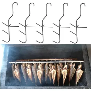 Dreifache Räucherhaken für Fisch 5 Stck.