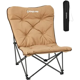 KingCamp Campingstuhl Faltbar Ergonomisch,mit Bequem Gepolstert,bis 136 kg | XXL Luxus Klappstuhl,Dick Gepolstert Waschbar ,Hochlehne Campingsessel, für Camping Garten Balkon Angeln Festival Indoor