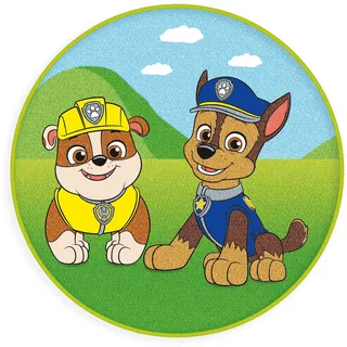 Herding Teppich, Paw Patrol, Ø 90 cm, Oberseite aus 100% Polyamid
