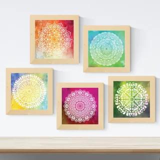 Nacnic 5 Poster Set von Mandalas 2. Quadrat Poster mit Bildern von Mandalas. 20x20 ohne Rahmen.