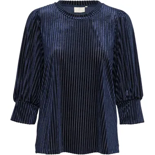 Langarmbluse KAFFE "Damen Bluse langarm KAcaca", Damen, Gr. XXL, blau (midnight marine cc), Obermaterial: 90% Polyester PES. 10% Elasthan EL., Blusen Langarmbluse