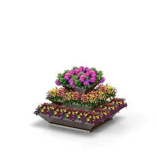 Hochbeet "HighBeet Cleo" 3 Ebenen aus Cortenstahl - Braun