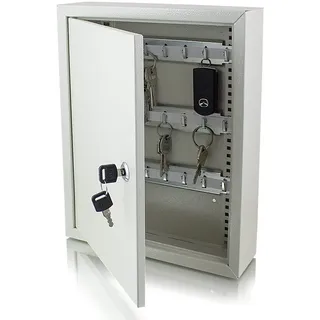 Safe Tresor Schlüsselsafe Schlüsselkasten Schlüsseltresor Schlüsselschrank mit 42 Schlüsselhaken Weiß