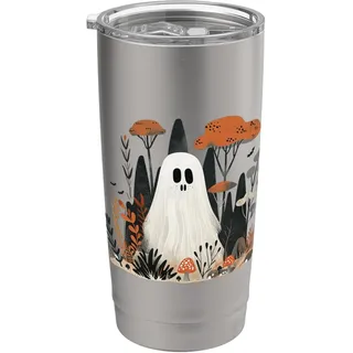 Skandinavische Volkskunst Halloween Ghost Boho Herbst Damen Top Doppelwandiger Edelstahl-Thermobecher