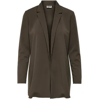 JdY Eleganter Blazer Langarm Basic Cardigan Business Jacke Mantel ohne Verschluss JDYGEGGO, Farben:Braun-2, Größe:XXS