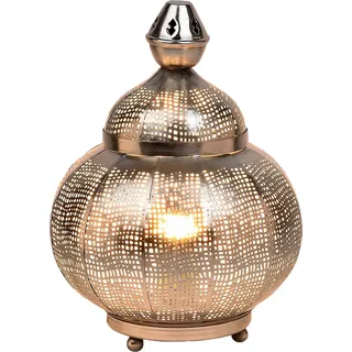 Orientalische Deko Tischlampe Nachttischlampe Lampe Jamala Silber - Silber