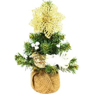 Geschmückter künstlicher Weihnachtsbaum mit 14 Ornamenten TINY 4 im Topf 25 cm - Bunt