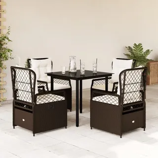 Langlebig Gartenmöbel Set Balkonmöbel-Set 5-tlg. Garten-Essgruppe mit Kissen Braun Poly Rattan - Gartenmöbelgarnituren Octo5362337 3parcel - Braun