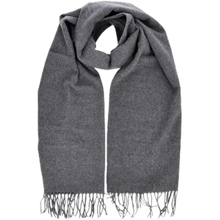 Marc O'Polo Denim Damen Schal aus Wolle mit Fransen, Grau (Dark Shadow Melange), One Size