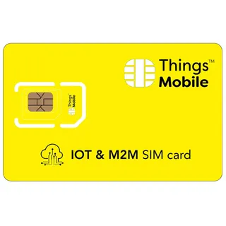 PREPAID-SIM-Karte für IOT (Internet of Things) - Things Mobile - mit weltweiter Netzabdeckung und Mehrfachanbieternetz GSM/2G/3G/4G. Ohne Fixkosten und ohne Verfallsdatum. 10 € Guthaben inklusive
