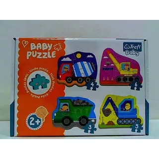 TREFL Baby-Puzzle Fahrzeuge auf dem Bau 4in1 (3,4,5,6 Teile)