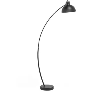 BELIANI Stehlampe Schwarz Metall 155 cm verstellbarer Schirm Kabel mit Schalter Bogenlampe Industrie Design - Schwarz