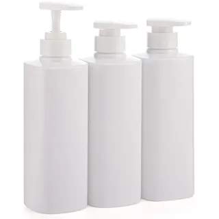 3 Stück Seifenspenderflaschen, Segbeauty 500 ml Shampoo-Flaschen mit Etiketten, 16,9 oz nachfüllbare Handseifen-Pumpflaschen-Set für die Dusche im Hotelbad, weiß
