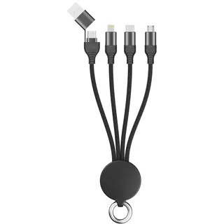 2Go All in One USB/Type C Ladekabel schwarz 15cm