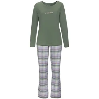 VIVANCE DREAMS Damen Pyjama lila-kariert Gr.38
