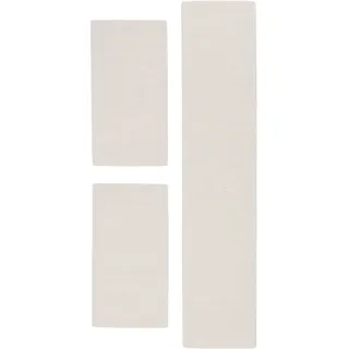 THEKO »Royal Berber Uni« Höhe 18 mm 3 Stk. tlg. Bettvorleger, Läufer-Set, Berber Optik, reine Wolle,