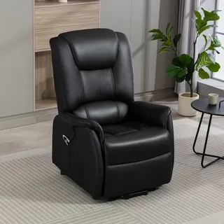 Duo Collection TV-Sessel Messina XXL Kunstleder 84 x 115 x 94 cm schwarz mit elektrischer Aufstehhilfe
