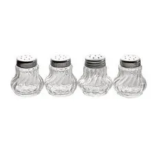 APS Salz- & Pfefferstreuer-Set Mini transparent/silber 4-tlg.