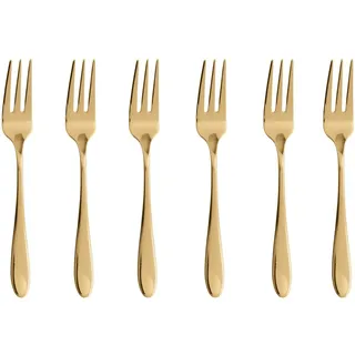 Sambonet Set 6 Kuchengabeln Edelstahl/PVD Gold 52712GA5 - Gold