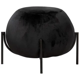Casablanca Sitz Hocker Pouf York - schwarz - mit Metallfüßen - Ø 59 cm
