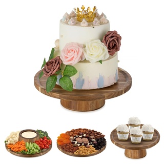 NUPTIO Tortenständer Cupcake Ständer Torten: 29.3cm Holz Hochzeitstortenständer Tortendeko Rund Deko Hochzeitstorte für Lebensmittel Hochzeit Party Geschenk Multifunktionale