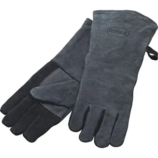 Rösle Grillhandschuhe Universalgröße 24/XL Baumwolle, Leder schwarz