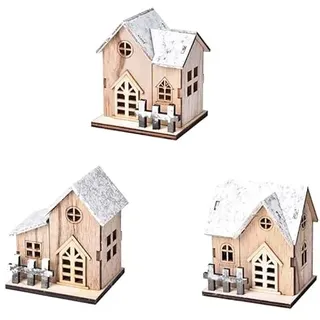 Toddmomy 3 Stücke LED Beleuchtet Weihnachtshaus Weihnachtsdorf Häuser Winterdorf Weihnachtsstadt Weihnachtsbeleuchtung Ornament Geschenke für Weihnachten Xmas Winter Weihnachtsdeko