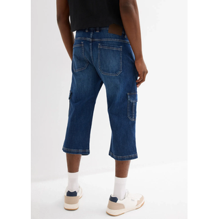 3/4-Jeans BONPRIX, Herren, Gr. 60, N-Gr, blau denim, Denim/Jeans, Obermaterial: 98% Baumwolle, 2% Elasthan, regular fit, Jeans 3/4-Jeans, regular fit, mit Elasthan-Anteil, mit Ziernähten, mit Waschung, Topseller