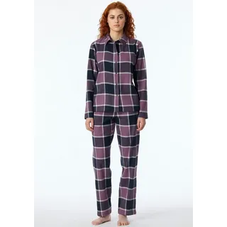 SCHIESSER Pyjama »"Selected Premium Warming"«, (2 tlg.), mit klassischem Karomuster, blau