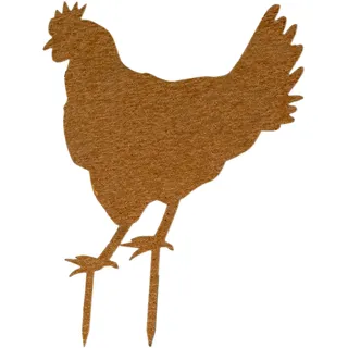 MM Steel Styles Edelrost Huhn Gartenstecker-einfach einsteckbare Rostdeko aus hochwertigem Cortenstahl für Garten, Terrasse - Gartendeko rost