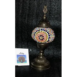 Handgefertigte türkische Sfeerlamp mit buntem Mosaik und Perlen – Orientalische Tischlampe für stimmungsvolle Beleuchtung