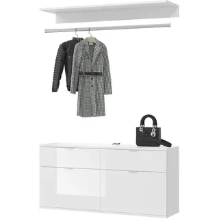 inn.furn Garderobe Set 3-teilig 121x79x34 cm weiß