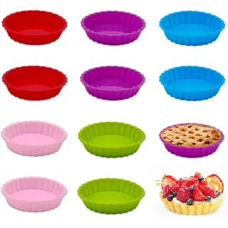 10 Stück Tartelette Förmchen Silikon Mini Tarteform,Tortenbodenform Silikon
