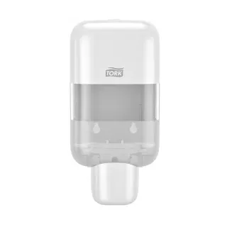 Tork Mini Seifen- und Desinfektionsmittelspender, S5, Eleganter Wandspender zur effizienten Dosierung, Maße (B x H x T): 11,2 x 22,4 x 9,9 cm, weiß