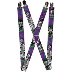 Buckle Down unisex - erwachsene Suspenders - Joker Laughing Poses Haha Purple/green/black/wh Hosenträger - mehrfarbig -