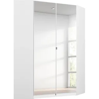 rauch Eckkleiderschrank »Kleiderschrank Schrank Ankleidezimmer Schlafzimmer Garderobe NIDDA« mit vollflächig aufgelegtem Spiegel, voll ausgestattet mit großzügigem Stauraum MADE IN GERMANY, weiß