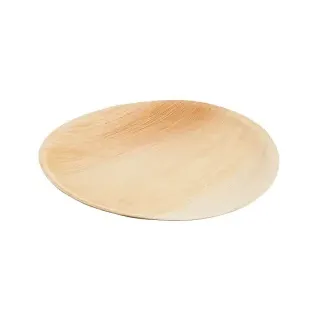 Greenbox Palmblatt Teller, rund, aus Palmblatt, Ø 23 cm, Runder Palmblattteller für Speisen kurz vor dem Verzehr, 1 Karton = 8 Packungen à 25 Stück