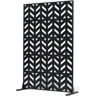 VEVOR Paravent, 120x50,8x183 cm, Raumteiler für den Außenbereich, freistehende Trennwand mit Ständer, dekorativer Garten-Sichtschutz, Raumtrenner für Balkon, Terrasse, Innenbereich, Schwarz