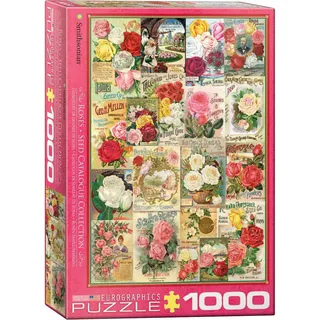 1000 Teile Puzzle - Puzzle - Vintage Rosenwerbung Art Deco + DeLuxe 3er Set Puzzle Zubehör