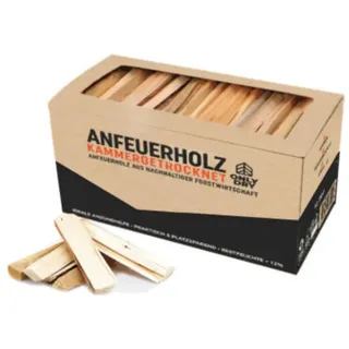 Onlydry 10dm3 4-5kg Anfeuerholz Anzündholz Anmachholz Brennholz Kaminholz Kaminscheit Span Smoker Grill BBQ Ofenfertig trocken Holzstücke Feuerschale Lagerfeuer