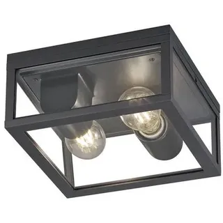 AUßENDECKENLEUCHTE , Anthrazit , Metall, Glas , 24x11x24 cm , Lampen & Leuchten, Leuchtenserien