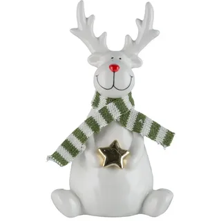 creativ home Weihnachtsfigur Hirsch 21 cm weiß