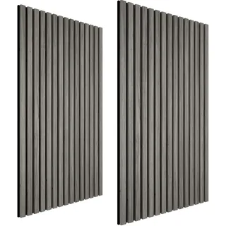 Tectake Akustikpaneel Sonic Eiche hellgrau 2 St. 60 x 120 x 2,1 cm