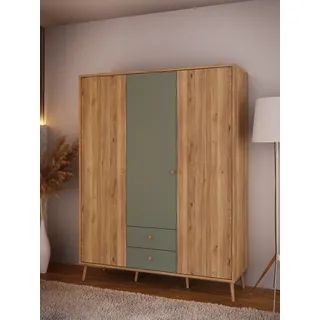 Forte FORTE, Kleiderschrank B/H/T ca. 94,5x185,6x52,2 cm, salbei), Drehtürenschrank, Stauraum,