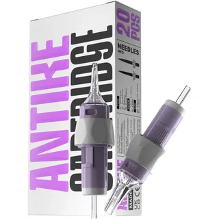 20 Stück Cartridge Set Einweg#10(7RS) Round Shader 0.3mm Bugpin Cartridge mit Membran und Silikonring für Anfänger und Künstler EN11Q-FG-20-1007RS-M