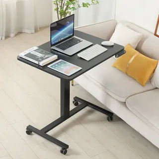 Hilodesk Computertische Elektrisch Höhenverstellbarer Schreibtisch Mobiler Stehpult Burotisch für Zuhause und Büro, 70 x 50cm, Schwarz - Schwarz