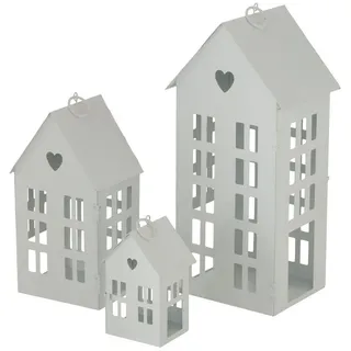 Boltze Lichthaus Alamo 3er 13/24/35 cm, Weiß