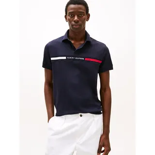 Tommy Hilfiger Herren, Poloshirt Kurzarm Chest Insert regular fit, blau (desert sky), S,