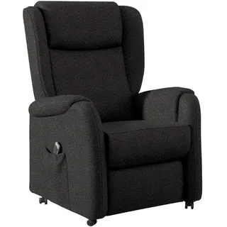 Cantus Ohrensessel , Anthrazit , Textil , 85x117x84 cm , Goldenes M , Lederauswahl, Stoffauswahl, Relaxfunktion , Wohnzimmer, Sessel, Ohrensessel